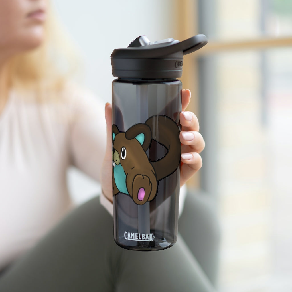 Personalized CamelBak Eddy® water bottle in 20oz and 25oz sizes, made from durable Tritan™ material, featuring a spill-proof biting valve.